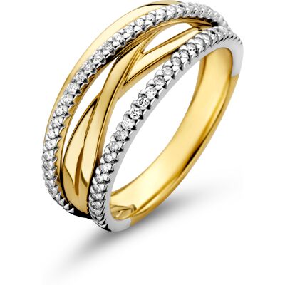 Quickjewels Huiscollectie Goud ring diamant 0.25ct h si 14K bicolor goud geel/wit 4208874 Quickjewels Huiscollectie Goud ring diamant 0.25ct h si 14K bicolor goud geel/wit 4208874