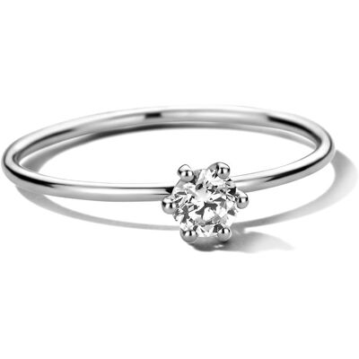 Quickjewels Huiscollectie Goud ring lab grown diamant 0.25ct f vsi 14K wit met palladium 4600097 Quickjewels Huiscollectie Goud ring lab grown diamant 0.25ct f vsi 14K wit met palladium 4600097