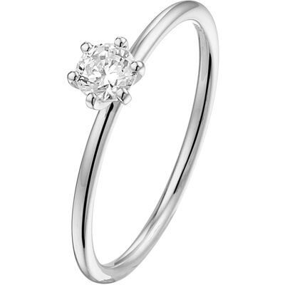 Quickjewels Huiscollectie Goud ring lab grown diamant 0.25ct f vsi 14K wit met palladium 4600102 Quickjewels Huiscollectie Goud ring lab grown diamant 0.25ct f vsi 14K wit met palladium 4600102