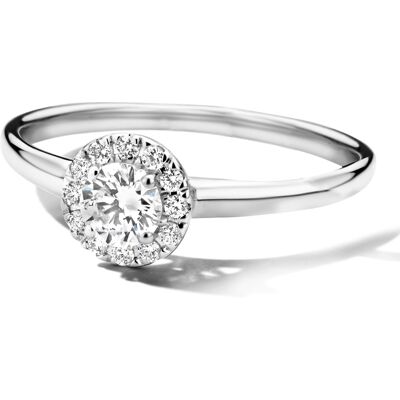 Quickjewels Huiscollectie Goud ring lab grown diamant 0.33ct h si halo 14K wit met palladium 4600128 Quickjewels Huiscollectie Goud ring lab grown diamant 0.33ct h si halo 14K wit met palladium 4600128