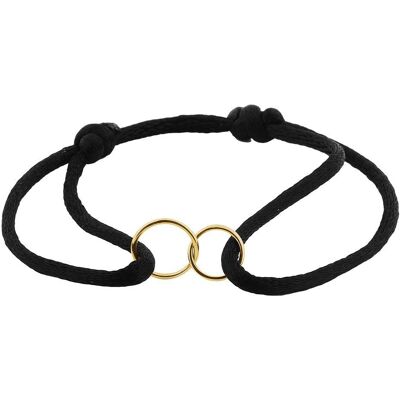Quickjewels Huiscollectie Goud armband satijn rondjes 14K goud met rubber/nylon/leer 4700086 Quickjewels Huiscollectie Goud armband satijn rondjes 14K goud met rubber/nylon/leer 4700086