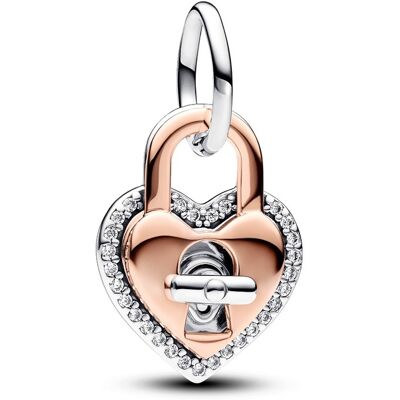 Pandora 783079C01 - Two-tone Twistable Heart Padlock - Hangende Bedel Pandora 783079C01 - Two-tone Twistable Heart Padlock - Hangende Bedel