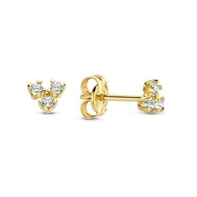 Jackie Gold - Triangle Topaz Studs JKE23.011 - Oorbellen Jackie Gold - Triangle Topaz Studs JKE23.011 - Oorbellen