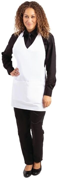 Whites Chefs Clothing Whites halterschort met V-hals wit, 83,8(l) x 69,8(b)cm