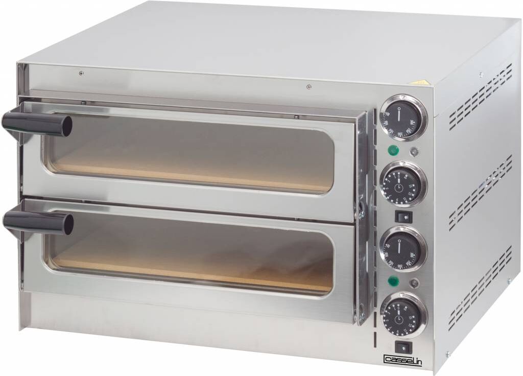 Casselin Pizza Oven Casselin, RVS, 2x35cm pizza, 55(b)x38(h)x43(d), 230V/2700W