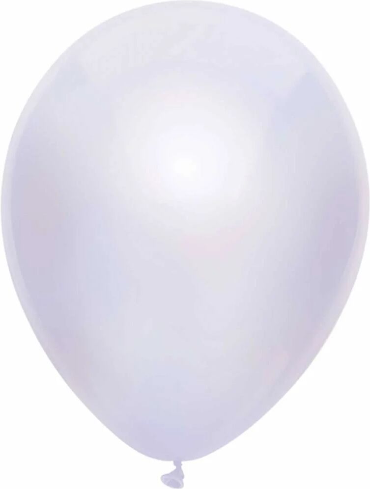 100 Metallic witte ballonnen 30cm