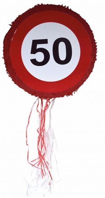 Trekpiñata Verkeersbord 50 Jaar