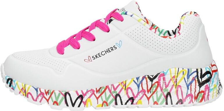 Skechers - Uno Lite Lovely Luv  - Wit - Size: 34 - girls