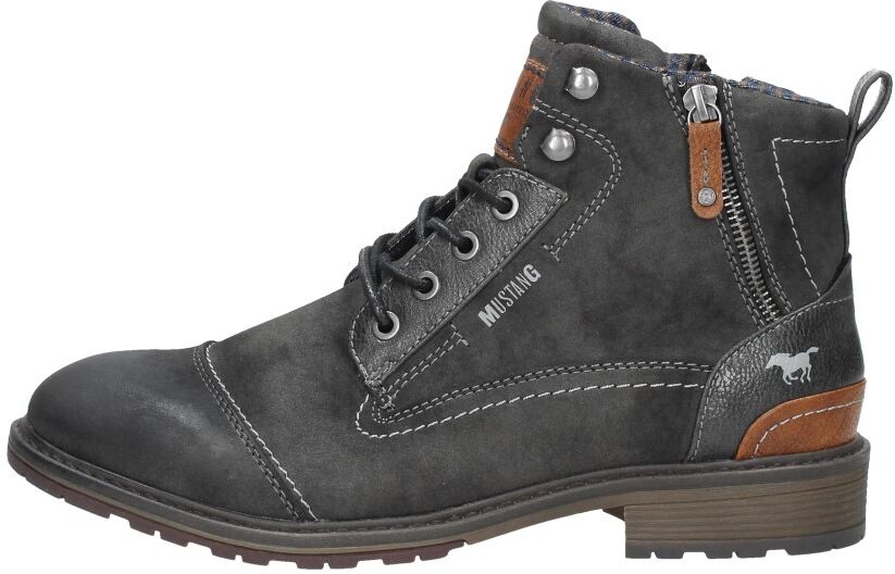 Mustang - Heren Veterschoenen  - Donkergrijs - Size: 41 - male