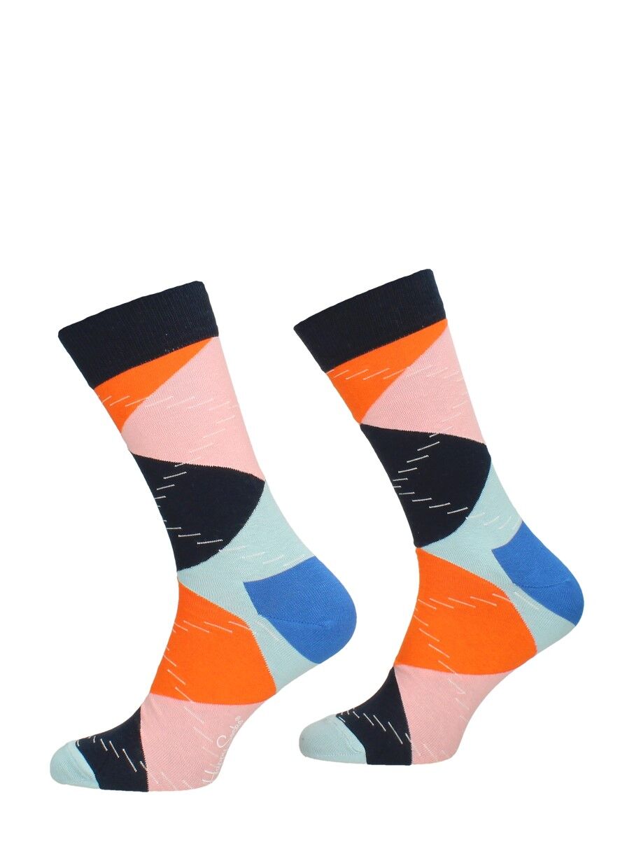 Happy Socks - Jumbo Argyle Sock  - Blauw - Size: 41-46 - unisex