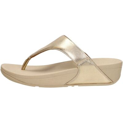 Fitflop - Lulu Leather Toepost Goudkleur 42 female Fitflop - Lulu Leather Toepost Goudkleur 42 female
