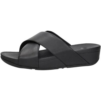 Fitflop - Lulu Leather Cross Slides Zwart 37 female Fitflop - Lulu Leather Cross Slides Zwart 37 female