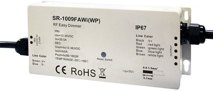 Groenovatie LED RGBW Wifi Controller 12-36V Waterdicht IP67 Pro