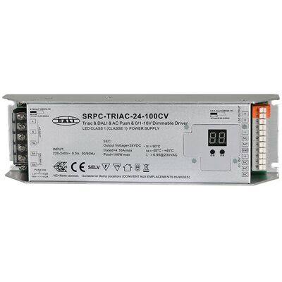 Groenovatie LED Transformator 24V, TRIAC Dimbaar, Max. 100 Watt, 4-in-1, Dali, Pro Groenovatie LED Transformator 24V, TRIAC Dimbaar, Max. 100 Watt, 4-in-1, Dali, Pro