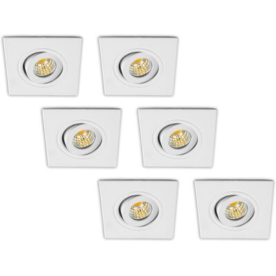 Groenovatie Inbouwspot LED 3W, Wit, Vierkant, Kantelbaar, Dimbaar, 6-Pack Groenovatie Inbouwspot LED 3W, Wit, Vierkant, Kantelbaar, Dimbaar, 6-Pack