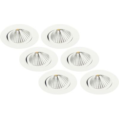 Groenovatie Inbouwspot LED 7W Dimbaar, Wit, Rond, Kantelbaar, 230V, 6-Pack Groenovatie Inbouwspot LED 7W Dimbaar, Wit, Rond, Kantelbaar, 230V, 6-Pack