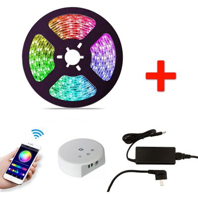 Groenovatie Smart RGB LED Strip Set, 5 Meter, 14.4 Watt/meter, Met Adapter & Wifi Controller Groenovatie Smart RGB LED Strip Set, 5 Meter, 14.4 Watt/meter, Met Adapter & Wifi Controller