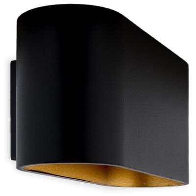 Groenovatie Wandlamp Ovaal, Vast, G9 Fitting, Mat Zwart / Goud Groenovatie Wandlamp Ovaal, Vast, G9 Fitting, Mat Zwart / Goud