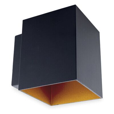 Groenovatie Wandlamp Vierkant, Vast, G9 Fitting, Mat Zwart / Goud Groenovatie Wandlamp Vierkant, Vast, G9 Fitting, Mat Zwart / Goud