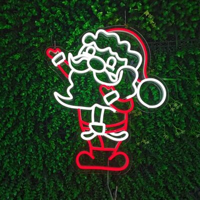 Groenovatie LED Neon Verlichting Bord "Kerstman", Incl. Adapter, 50x42cm, Rood/Wit Groenovatie LED Neon Verlichting Bord "Kerstman", Incl. Adapter, 50x42cm, Rood/Wit