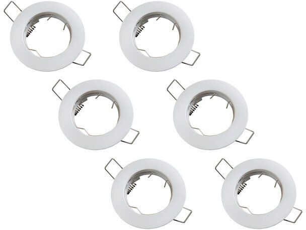 Groenovatie Inbouwspot, Rond, Aluminium, Mat Wit, 6-Pack