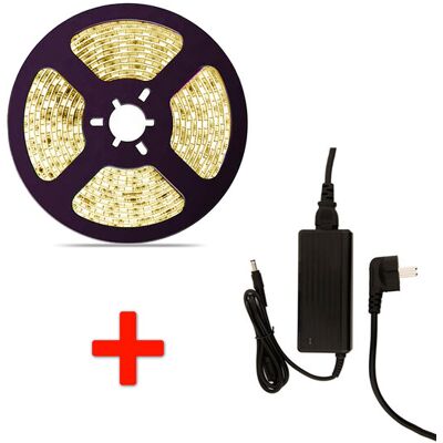 Groenovatie LED Strip Set, 5 Meter, 5 Watt/meter, Warm Wit, Met Adapter Groenovatie LED Strip Set, 5 Meter, 5 Watt/meter, Warm Wit, Met Adapter