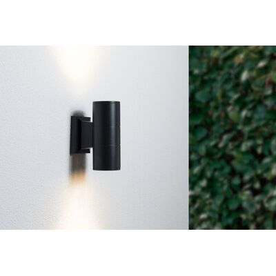 Groenovatie Wandlamp Up & Down, Rond, 2 x 3W, Spatdicht IP54, Zwart Groenovatie Wandlamp Up & Down, Rond, 2 x 3W, Spatdicht IP54, Zwart