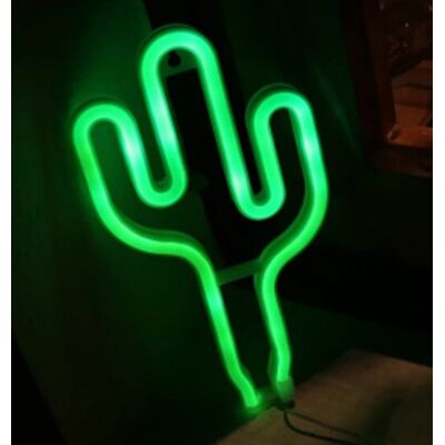 Groenovatie LED Neon Wandlamp "Cactus", Op Batterijen en USB, 27x15x2cm, Groen Groenovatie LED Neon Wandlamp "Cactus", Op Batterijen en USB, 27x15x2cm, Groen