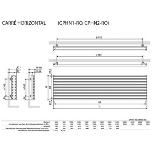 Vasco Carré Horizontal Doppelt CPHN2-RO Heizkörper 180 x 12,1 x 53,5 cm