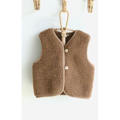 WOLLIES Amsterdam - Wollen Kinder Vest - Merino Wol - Maat 86-92 - Bruin WOLLIES Amsterdam - Wollen Kinder Vest - Merino Wol - Maat 86-92 - Bruin