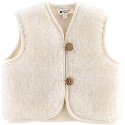 WOLLIES Amsterdam - Wollen Kinder Vest - 100% Merino Wol - 98-110 - Wit WOLLIES Amsterdam - Wollen Kinder Vest - 100% Merino Wol - 98-110 - Wit