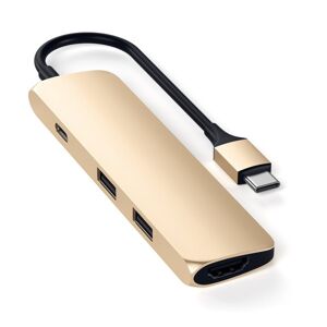 Satechi Type-C USB Passthrough HDMI Hub goud - ST-CMAG