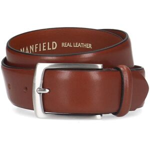 Manfield Bruine Leren Riem - Maat 95 cognac Manfield Bruine Leren Riem - Maat 95 cognac