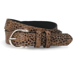 Manfield Bruine Leren Panterprint Riem - Maat 095 cognac Manfield Bruine Leren Panterprint Riem - Maat 095 cognac
