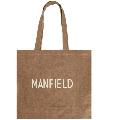 Manfield Bruine stoffen shopper bruin Manfield Bruine stoffen shopper bruin