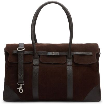 Manfield Donkerbruine Suède Weekendtas Met Ritssluiting - Maat Onesize bruin Manfield Donkerbruine Suède Weekendtas Met Ritssluiting - Maat Onesize bruin