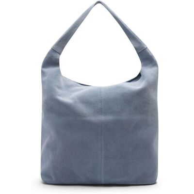 Manfield Lichtblauwe Suède Shopper Met Ritssluiting - Maat Onesize blauw Manfield Lichtblauwe Suède Shopper Met Ritssluiting - Maat Onesize blauw