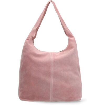 Manfield Roze Suède Shopper Met Ritssluiting - Maat Onesize roze Manfield Roze Suède Shopper Met Ritssluiting - Maat Onesize roze