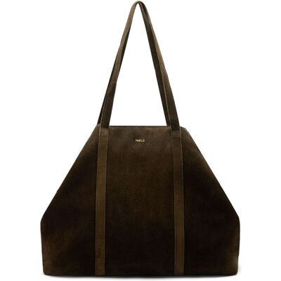 Manfield Groene Suède Shopper Clip - Maat Onesize groen Manfield Groene Suède Shopper Clip - Maat Onesize groen