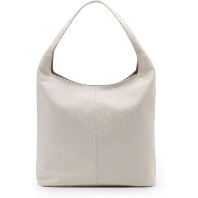 Manfield Witte Leren Shopper Met Ritssluiting - Maat Onesize wit Manfield Witte Leren Shopper Met Ritssluiting - Maat Onesize wit