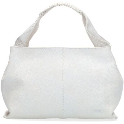 Manfield Witte Handtas Met Gevlochten Handvat Met Ritssluiting - Maat Onesize wit Manfield Witte Handtas Met Gevlochten Handvat Met Ritssluiting - Maat Onesize wit