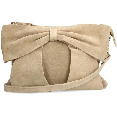 Manfield Beige Suède Schoudertas Met Ritssluiting - Maat Onesize beige Manfield Beige Suède Schoudertas Met Ritssluiting - Maat Onesize beige