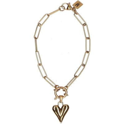 Manfield Gouden Stainless Steel Schakelarmband - Maat Onesize goud Manfield Gouden Stainless Steel Schakelarmband - Maat Onesize goud