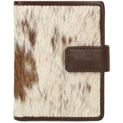 Manfield Bruine Cow Portemonnee Met Vacht Met Drukknoop - Maat Onesize bruin Manfield Bruine Cow Portemonnee Met Vacht Met Drukknoop - Maat Onesize bruin