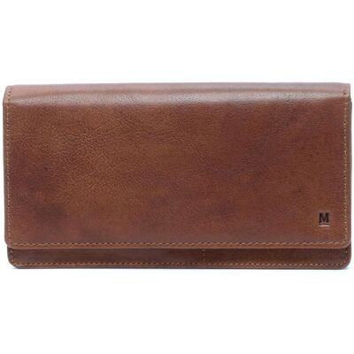 Manfield Cognac Portemonnee Van Leer - Maat Onesize cognac Manfield Cognac Portemonnee Van Leer - Maat Onesize cognac