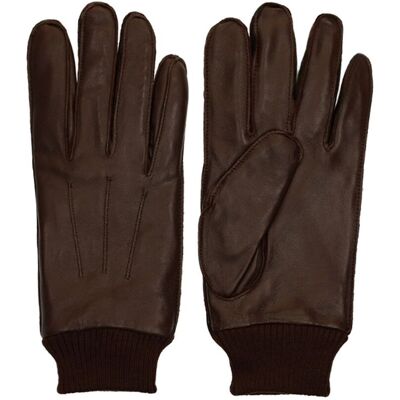 Manfield Donkerbruine leren heren handschoenen bruin Manfield Donkerbruine leren heren handschoenen bruin