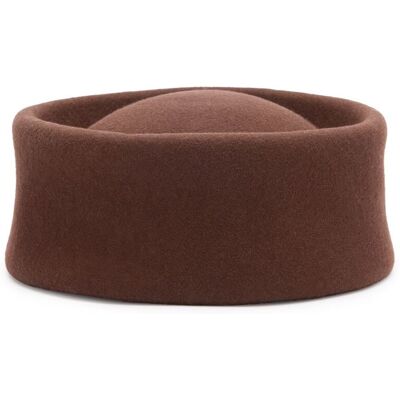 Manfield Bruine Wollen Pillbox Hoed - Maat Onesize bruin Manfield Bruine Wollen Pillbox Hoed - Maat Onesize bruin