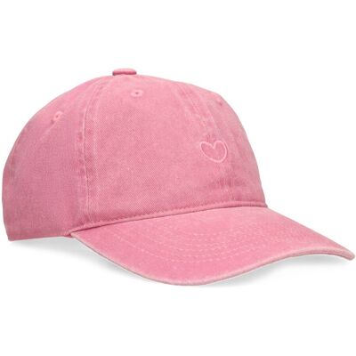 Manfield Washed Roze Pet Met Hartje - Maat Onesize roze Manfield Washed Roze Pet Met Hartje - Maat Onesize roze