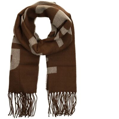 Manfield Bruine Sjaal Met MNFLD Tekst - Maat Onesize bruin Manfield Bruine Sjaal Met MNFLD Tekst - Maat Onesize bruin