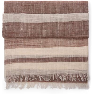 Manfield Bruin En Beige Gestreepte Sjaal - Maat Onesize bruin Manfield Bruin En Beige Gestreepte Sjaal - Maat Onesize bruin